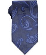 Joseph Abboud blue paisley printed silk tie