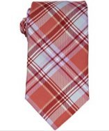 Ike Behar red plaid brushed silk tie