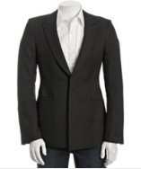 Prada anthracite pinstripe wool two-button jacket