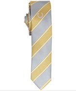 Fred Perry yellow 'College Stripe' silk tie