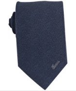 Gucci denim blue micro check wool-silk 'Nieve' tie