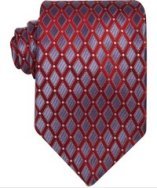 Ike Behar red diamond lattice pattern silk tie