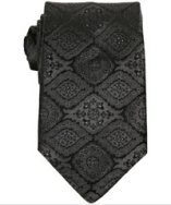 Elie Tahari black medallion silk tie