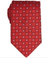 Hart Schaffner Marx red small square silk tie