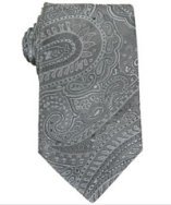 Elie Tahari grey paisley pattern silk tie