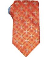 Robert Graham orange diamond and square silk tie