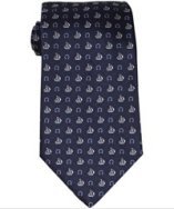 Ferragamo navy sailboat and gancio print silk 'Licata' tie