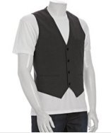 Theory charcoal stretch wool 'Garris Tailor' button front vest