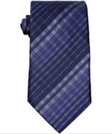 John Varvatos Star Usa navy and periwinkle plaid silk tie