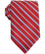 Hart Schaffner Marx red rep stripe silk tie