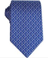 Ferragamo blue and pink fish gancio print 'Lenza' silk tie