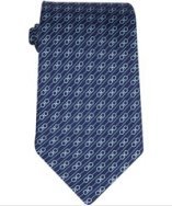 Ferragamo navy gancio stripe 'Lancio' silk tie