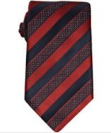 Zegna red and navy stripe silk tie
