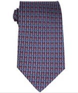 Ferragamo navy rope and gancio print silk 'Last' tie