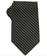 Elie Tahari black side striped silk tie