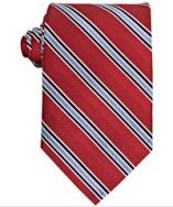 Hart Schaffner Marx red wide stripe silk tie