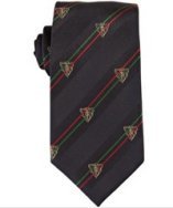 Gucci navy striped crest pattern 'Kama' silk tie