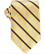 Hart Schaffner Marx yellow rep stripe silk tie