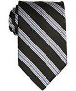 Hart Schaffner Marx black wide stripe silk tie