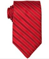 Ike Behar red sateen striped silk tie