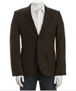 Marc By Marc Jacobs tarnished gold pincheck wool two-button jacket