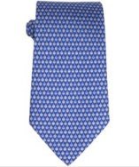 Ferragamo blue croquet print silk 'Largo' tie