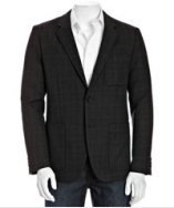 Theory black crosshatched wool-cotton 'Clint HL Expressive' 2-button jacket
