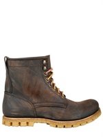 Punto Pigro - VINTAGED CALF LACE UP LOW BOOTS