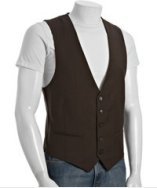 J. Lindeberg dark chocolate wool gabardine 'Eric Dressed' vest