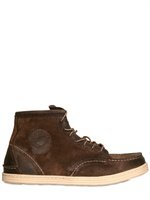 Preventi - WAXED STITCHED SUEDE LACE UP BOOTS