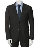 Theory black crosshatch wool 'Dilano M Recognition' 2-button suit with flat front pants