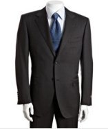 Canali grey wool 2-button suit with flat front pants