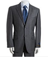 Joseph Abboud grey super 120s Loro Piana wool 2-button 'Peter' suit with flat front pants