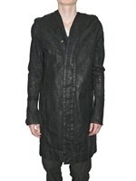 Rick Owens - WAXED LIGHT DENIM HOODED JACKET