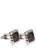 Hellmuth - ENAMELED DIAMOND SILVER CUFFLINKS