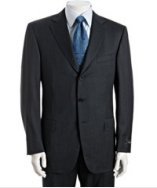 Zegna charcoal wool 3-button 'Fit Rom' suit with single pleat pants