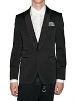 Tom Rebl - SEQUINED POCHETTE STRETCH SATIN JACKET