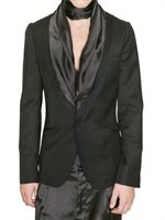 John Galliano - SILK SCARFED SPOTTED VIRGIN WOOL JACKET