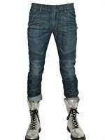 Balmain - STRETCH DENIM REGULAR FIT BIKER JEANS