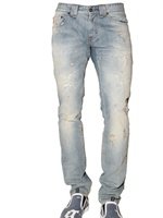 Galliano - 17CM DISTRESSED DENIM SLIM FI JEANS