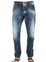 Dsquared - 18CM KENNY TWIST INKED DENIM JEANS