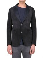 Lanvin - BONDED JERSEY BLAZER LEATHER JACKET