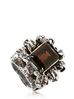 Kd2024 - QUARTZ FUME' PEARL SILVER RING