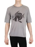 Laneus - FISH PRINT COTTON KNIT T-SHIRT