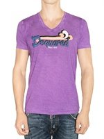 Dsquared - FADED COTTON LINEN JERSEY T-SHIRT
