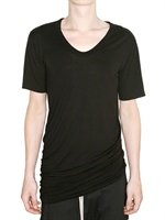 Rick Owens - RAW CUT SILK VISCOSE JERSEY T-SHIRT