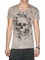 Max Six - FLOWER SKULL JERSEY T-SHIRT