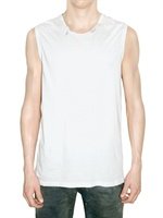 Balmain - HOLED JERSEY SLEVELESS T-SHIRT