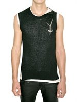 Balmain - EAGLE CHAIN KNIT SLEVELESS T-SHIRT