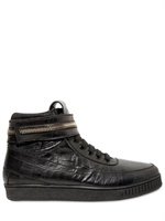 Givenchy - CROCO EMBOSSED ZIPPED BELT SNEAKERS